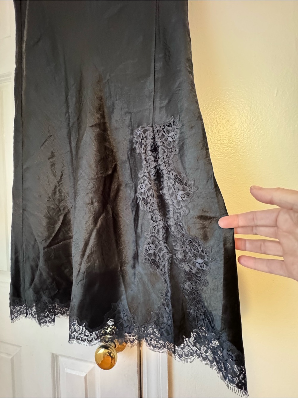 J. Crew Gwyneth lace-trim slip skirt in textured satin XXL - Picture 7 of 11
